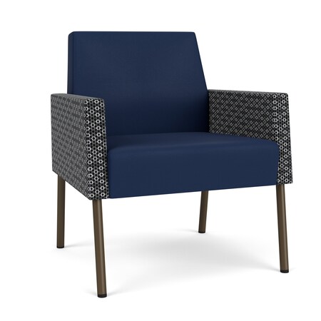 Lesro Mystic Lounge Reception Guest Chair, Bronze, MD Ink Back, MD Ink Seat, RS Echo Arm Panels ML1101